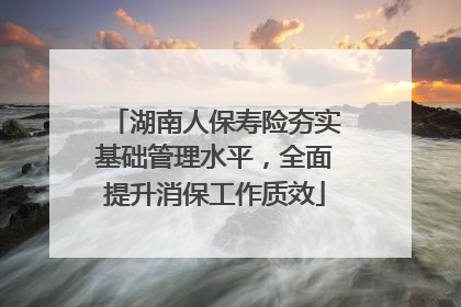 湖南人保寿险夯实基础管理水平，全面提升消保工作质效