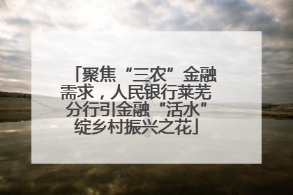 聚焦“三农”金融需求，人民银行莱芜分行引金融“活水”绽乡村振兴之花