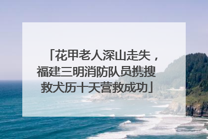 花甲老人深山走失，福建三明消防队员携搜救犬历十天营救成功