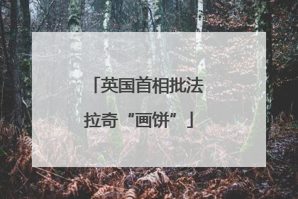 英国首相批法拉奇“画饼”