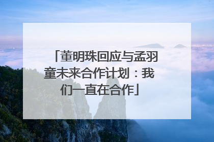 董明珠回应与孟羽童未来合作计划：我们一直在合作
