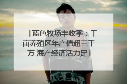 蓝色牧场丰收季：千亩养殖区年产值超三千万 海产经济活力足