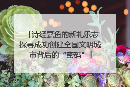 诗经嘉鱼的新礼乐志 探寻成功创建全国文明城市背后的“密码”