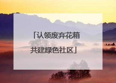 认领废弃花箱 共建绿色社区
