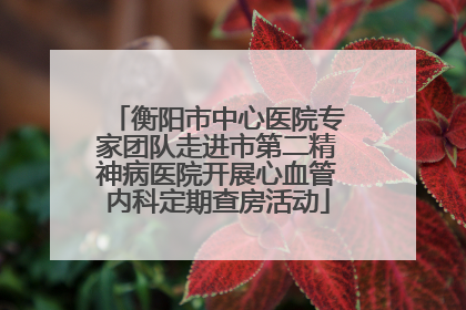 衡阳市中心医院专家团队走进市第二精神病医院开展心血管内科定期查房活动