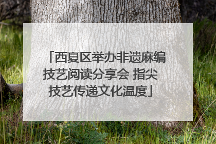 西夏区举办非遗麻编技艺阅读分享会 指尖技艺传递文化温度