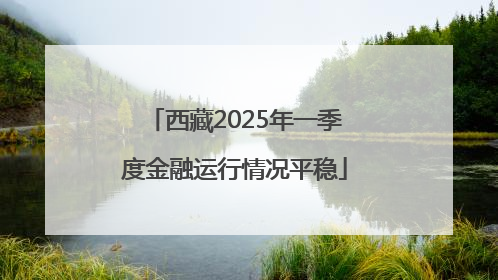 西藏2025年一季度金融运行情况平稳