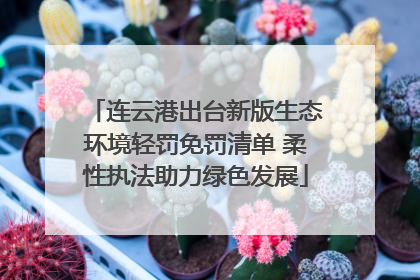 连云港出台新版生态环境轻罚免罚清单 柔性执法助力绿色发展