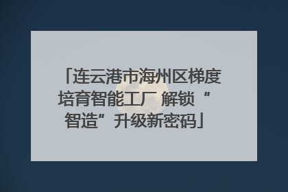 连云港市海州区梯度培育智能工厂 解锁“智造”升级新密码