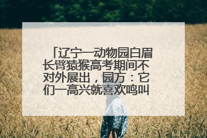 辽宁一动物园白眉长臂猿猴高考期间不对外展出，园方：它们一高兴就喜欢鸣叫，怕影响考试