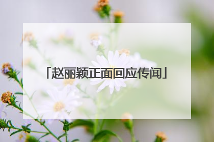 赵丽颖正面回应传闻