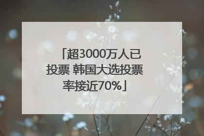 超3000万人已投票 韩国大选投票率接近70%
