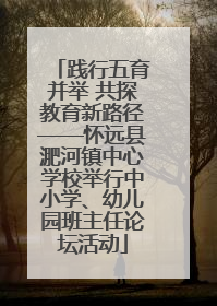 践行五育并举 共探教育新路径——怀远县淝河镇中心学校举行中小学、幼儿园班主任论坛活动
