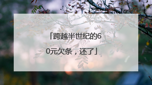 跨越半世纪的60元欠条，还了