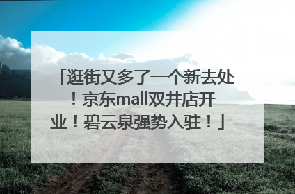 逛街又多了一个新去处！京东mall双井店开业！碧云泉强势入驻！