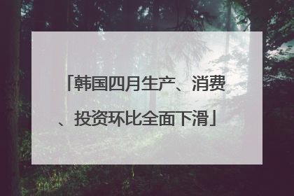 韩国四月生产、消费、投资环比全面下滑