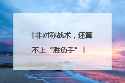 非对称战术，还算不上“胜负手”
