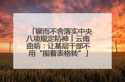 锲而不舍落实中央八项规定精神丨云南曲靖：让基层干部不用“围着表格转”