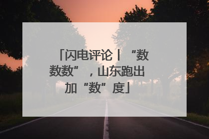 闪电评论丨“数数数”，山东跑出加“数”度