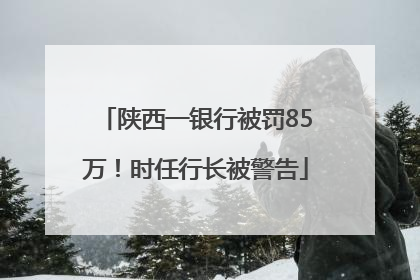 陕西一银行被罚85万！时任行长被警告