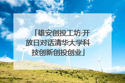雄安创投工坊·开放日对话清华大学科技创新创投创业