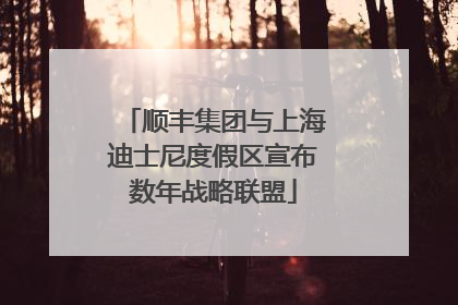 顺丰集团与上海迪士尼度假区宣布数年战略联盟