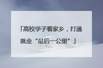 高校学子看家乡，打通就业“最后一公里”