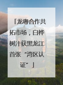 龙粤合作共拓市场，白桦树汁获黑龙江首张“湾区认证”