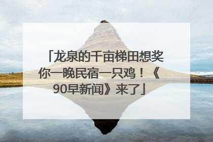 龙泉的千亩梯田想奖你一晚民宿一只鸡！《90早新闻》来了
