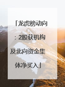 龙虎榜动向：2股获机构及北向资金集体净买入