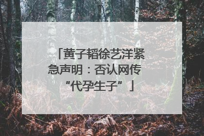 黄子韬徐艺洋紧急声明：否认网传 “代孕生子”