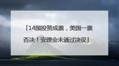 14国投赞成票，美国一票否决！安理会未通过决议