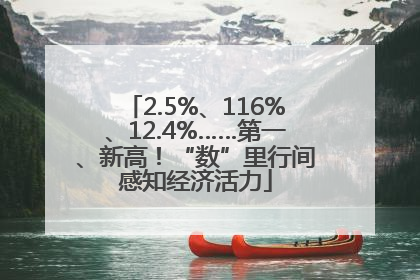 2.5%、116%、12.4%……第一、新高！“数”里行间感知经济活力