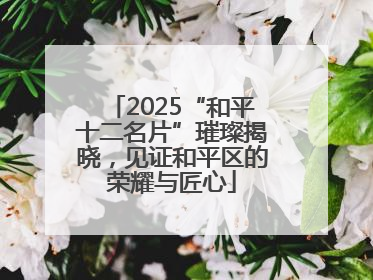 2025“和平十二名片”璀璨揭晓，见证和平区的荣耀与匠心