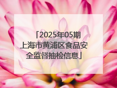 2025年05期上海市黄浦区食品安全监督抽检信息