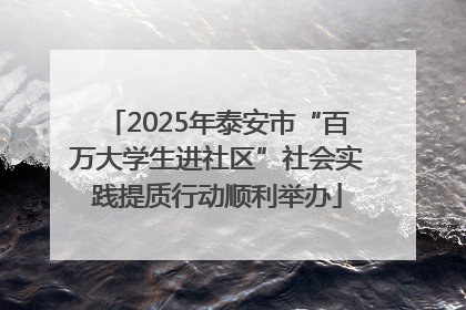 2025年泰安市“百万大学生进社区”社会实践提质行动顺利举办