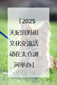 2025天妃宫妈祖文化交流活动在太仓浏河举办
