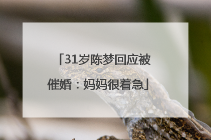 31岁陈梦回应被催婚：妈妈很着急