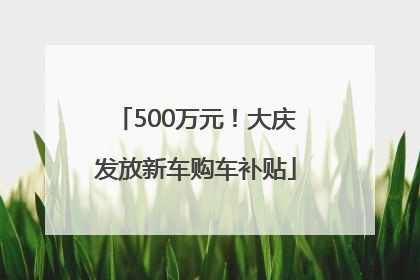 500万元！大庆发放新车购车补贴