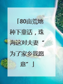 80亩荒地种下童话，珠海这对夫妻“为了家乡我愿意”
