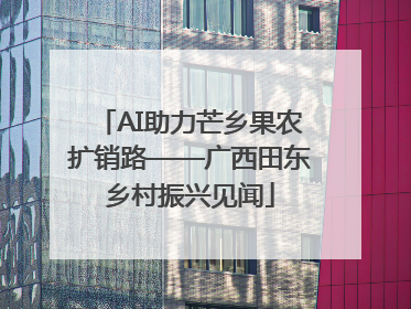 AI助力芒乡果农扩销路——广西田东乡村振兴见闻