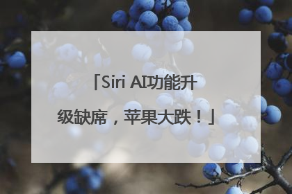Siri AI功能升级缺席，苹果大跌！